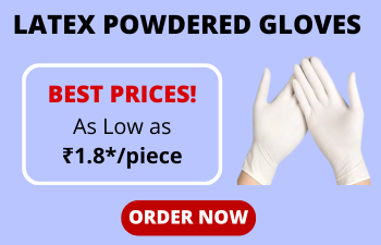 Latex Powdered Ambidextrous Gloves at Lowest price